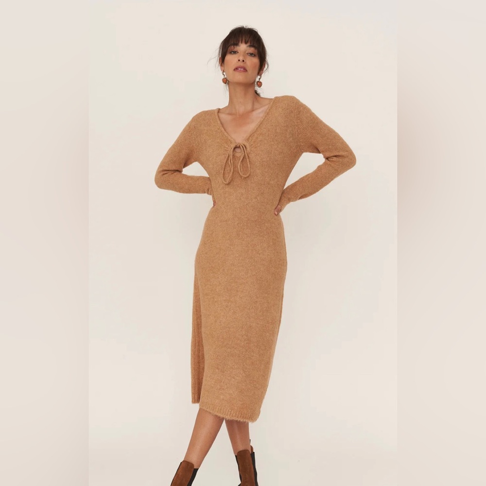 CALLAHAN Knitwear STELLA Knit Midi Dress in Chai Sz SMALL $158 MINT CONDITION